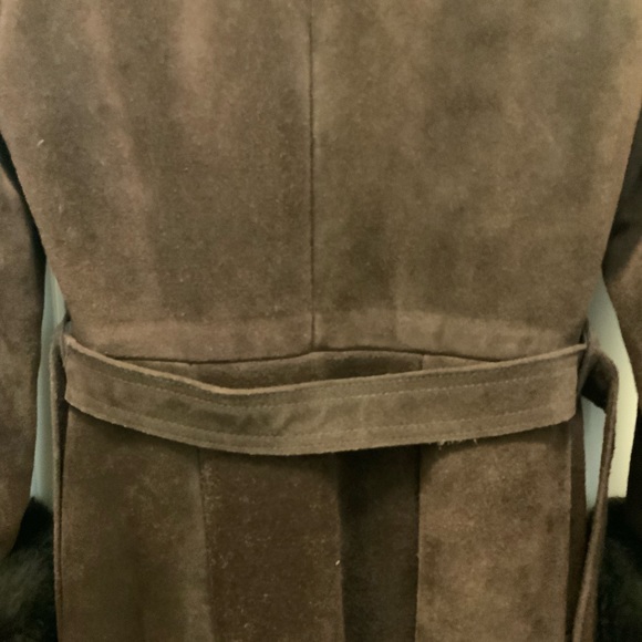 Dark Brown Shearling Full Length Coat - Picture 10 of 12